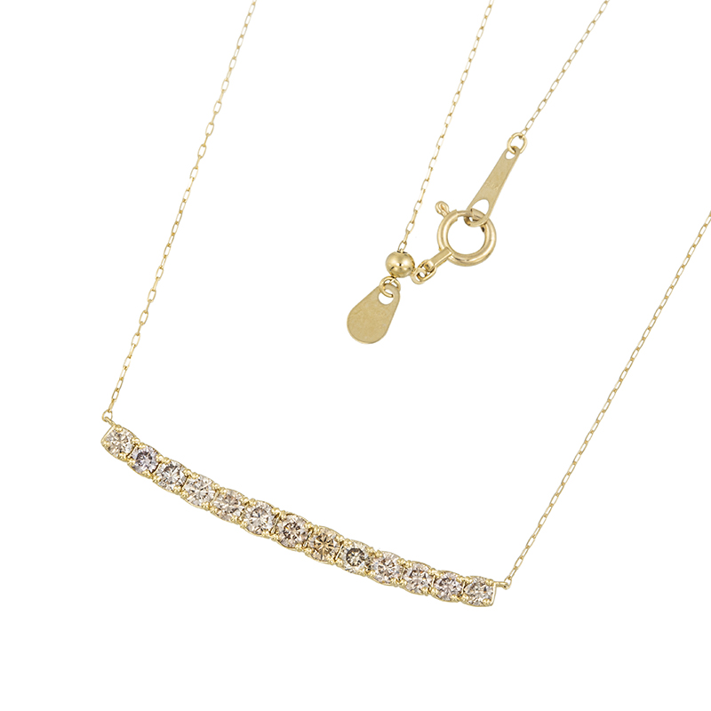 ポケットいっぱい GSTV K18YG ブラウンダイヤモンド ネックレス BRD 約