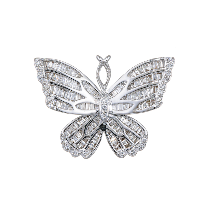K18WG ダイヤモンド パピヨンルミエール ペンダントトップ D 約0.85ct 
