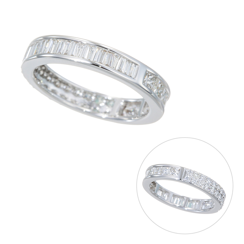 K18WG ダイヤモンド フルエタニティーリング D 約1.25ct ＃10-14