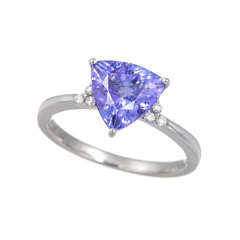 PT950 タンザナイト ダイヤ リング TA 約2.00ct  D 約0.05ct