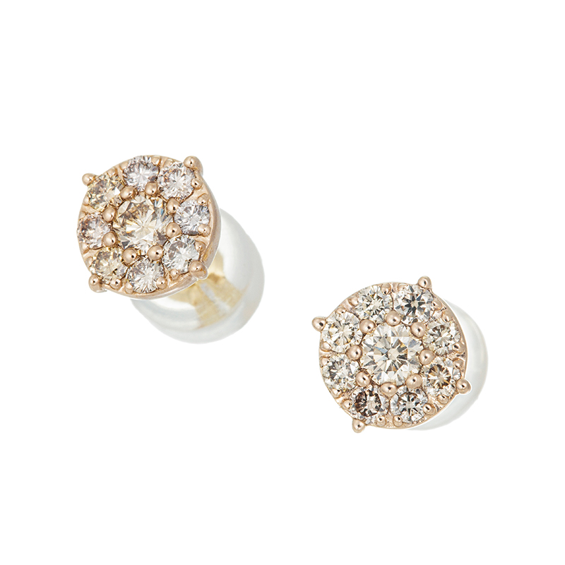 K18PG ブラウンダイヤモンド ピアス BRD 約0.50ct