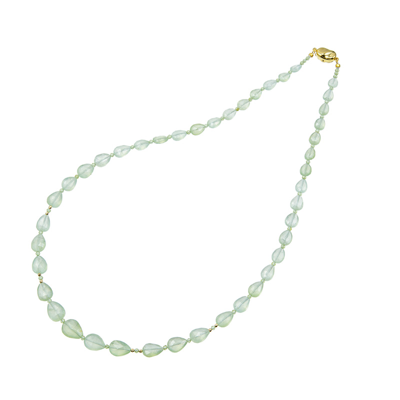 SV/K18YG プレーナイト ペリドット ネックレス