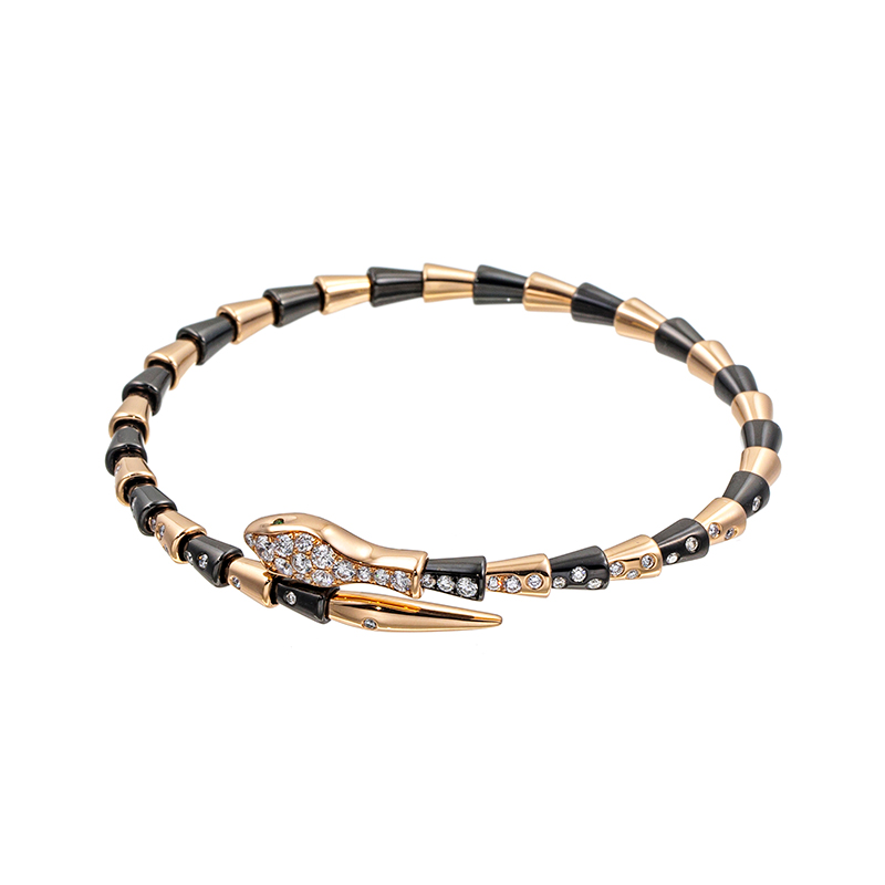 C&C アートジュエリー K18PG ダイヤモンド ツァボライト バングル D 0.73ct