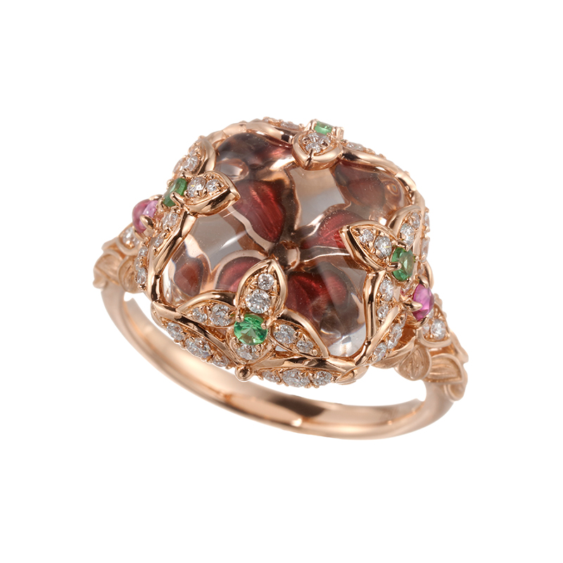 新品】K18YG サファイヤ リング 0.10CT（コロンビア産エメラルド  