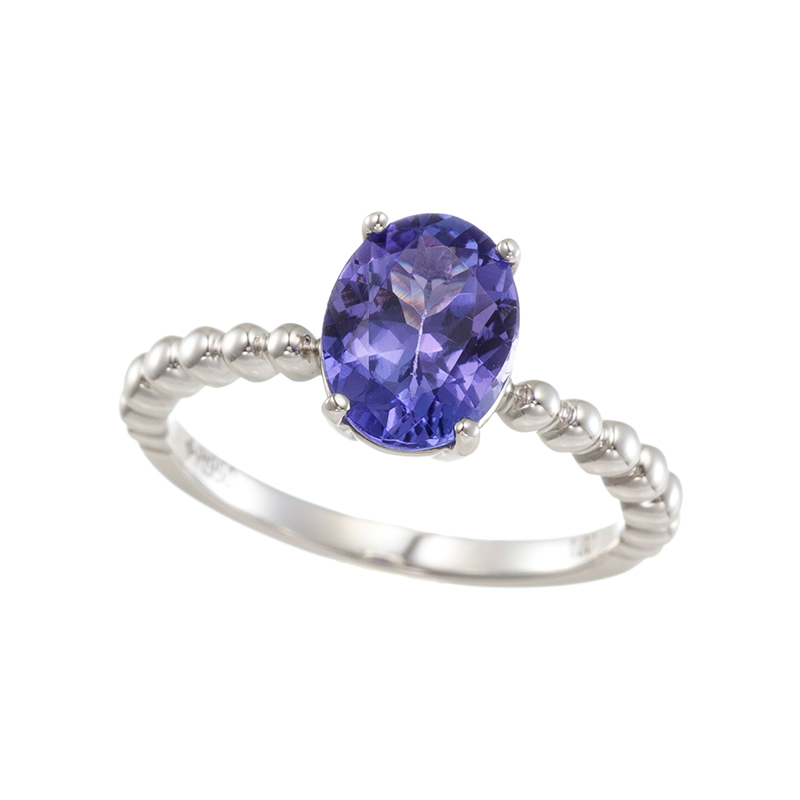 PT950 タンザナイト ピンキーリング TA 約1.00ct 