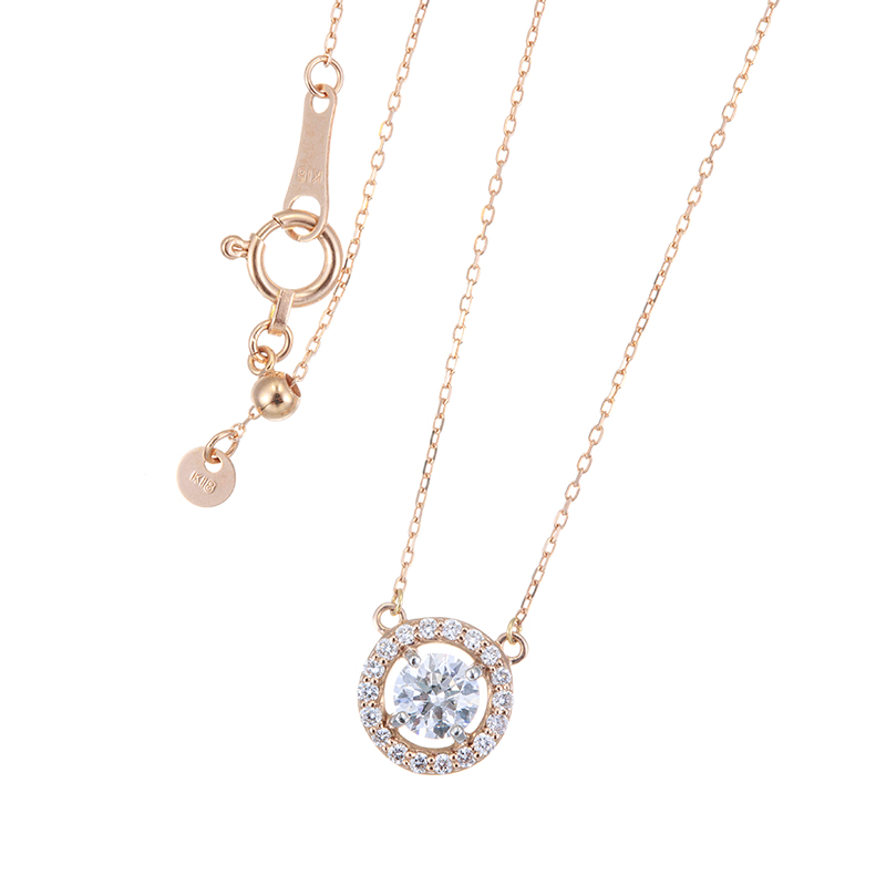 K18PG/PT950 Dカラーダイヤモンド & ダイヤ ネックレス D 約0.30ct(D SI2
