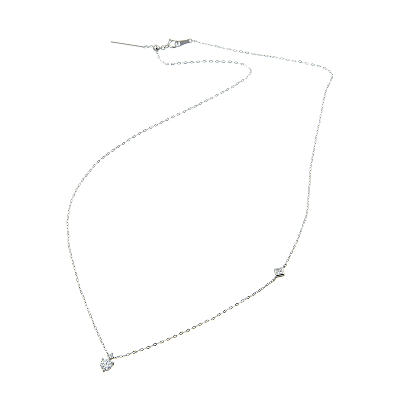 PT950 Dカラーダイヤモンド & ダイヤ ネックレス D 約0.30ct(D SI2 3EX)