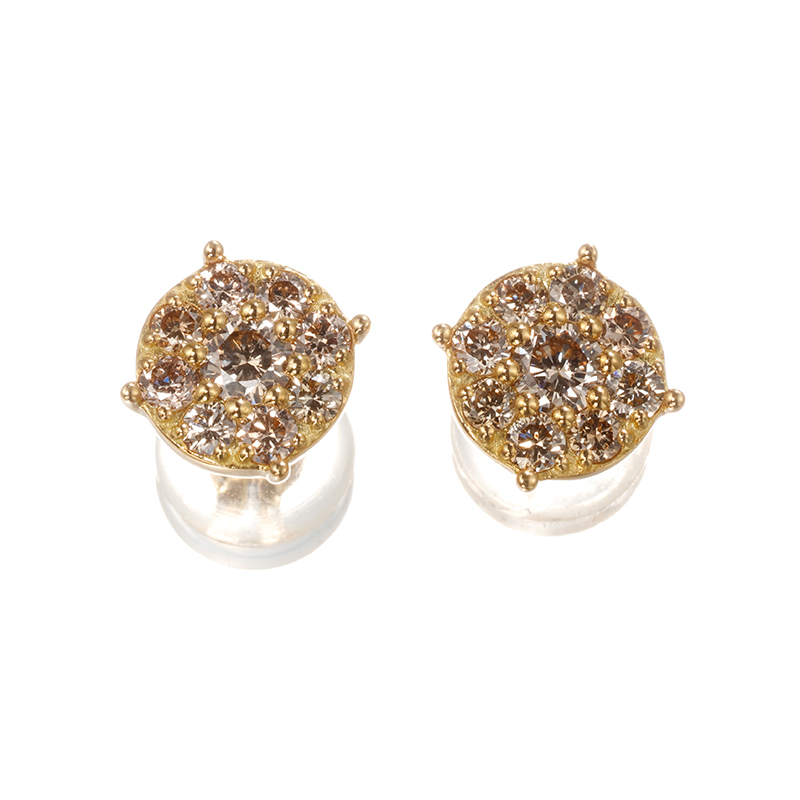 K18YG ブラウンダイヤモンド ピアス BRD 約0.50ct 