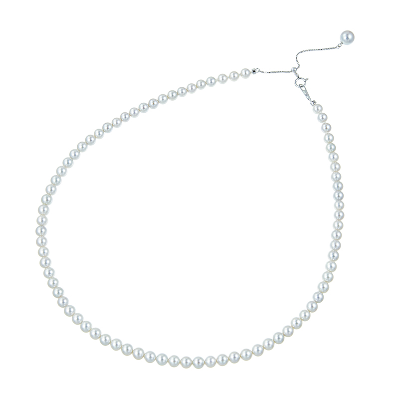 K18WG オーロラ彩雲珠 アコヤ真珠 デザインネックレス P 約5.0mm P 約7.0mm