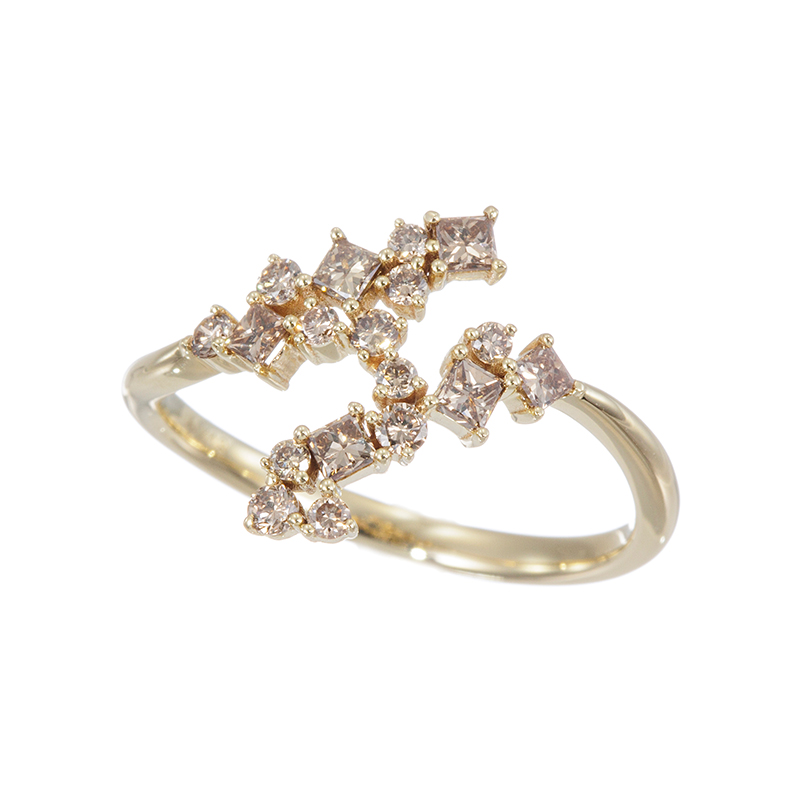 K18YG ブラウンダイヤモンド Milkyway リング BRD 約0.50ct 
