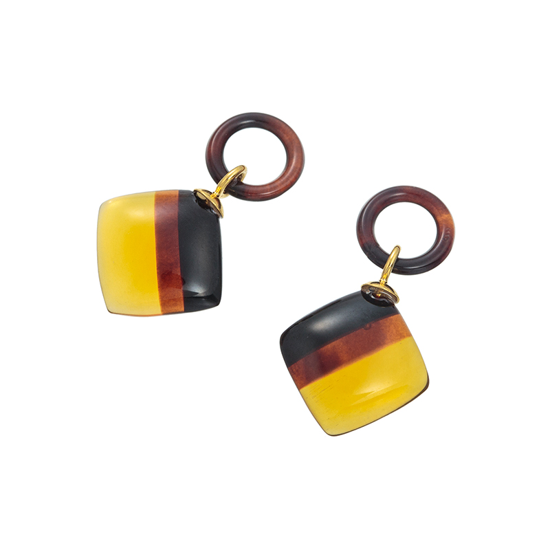 本べっ甲 三色 菱型 チャーム