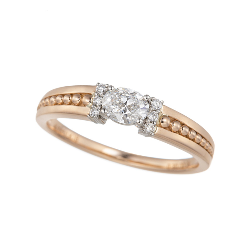 K18PG/PT950 Dカラーダイヤモンド & ダイヤ リング D 0.30ct(D VS2) 