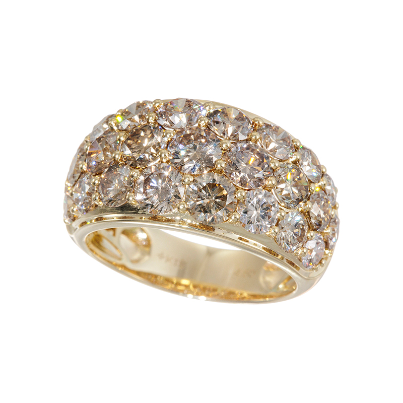 K18YG ブラウンダイヤモンド DIVA リング BRD 約4.50ct 
