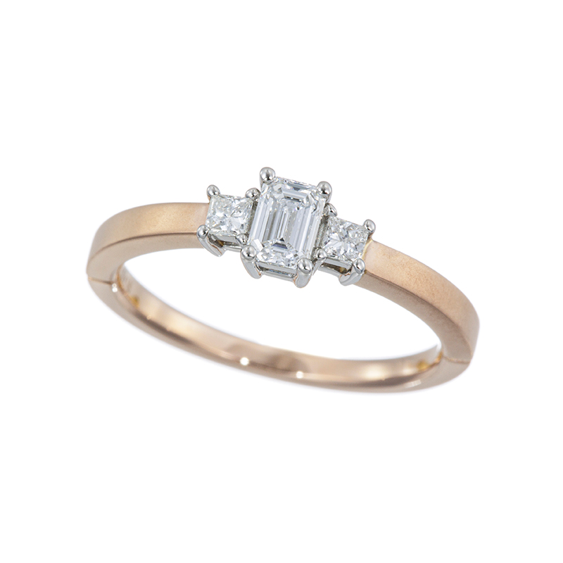 K18PG/PT950 Dカラーダイヤ&ダイヤリングD約0.30ct(D SI2) D約0.10ct