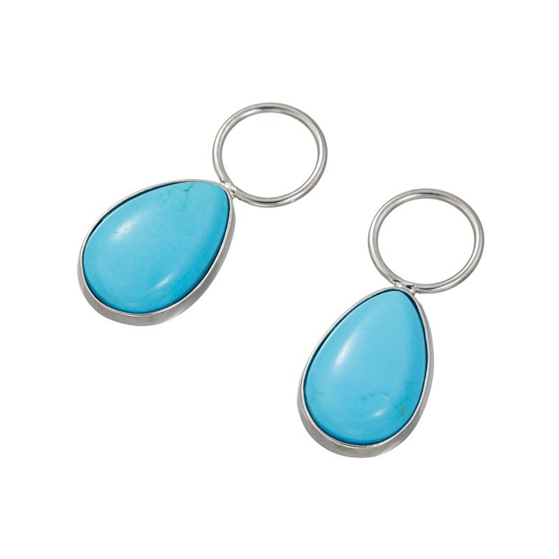 PT950 スリーピングビューティーターコイズ(スタビライズ) チャーム TQ 約2.00ct 