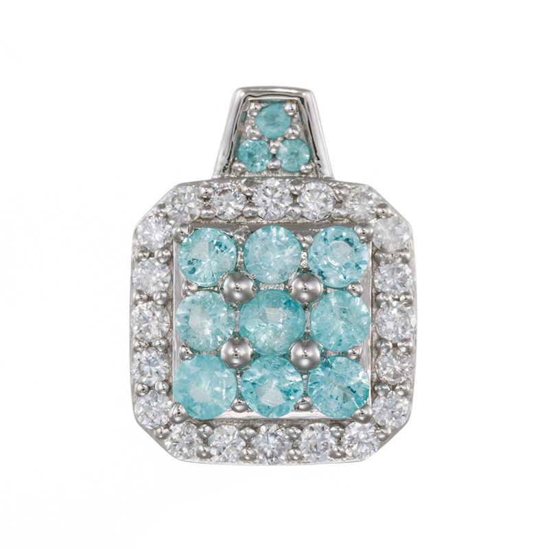 PT950 ブラジル産パライバトルマリン ダイヤ ペンダントトップ PRT 約0.20ct D 約0