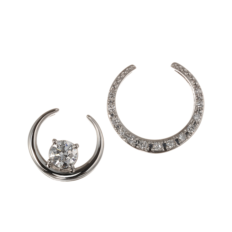 GSTV PT950 Dカラーダイヤモンド & ダイヤ ペンダントトップ 2点