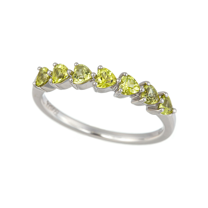 PT950 カナリートルマリン ラッキーセブンハート リング T 約0.50ct 