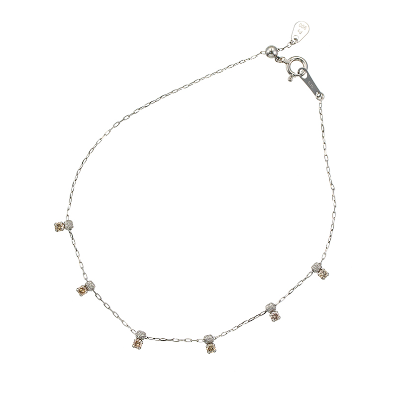 PT900 ブラウンダイヤモンド ブレスレット BRD 約0.15ct