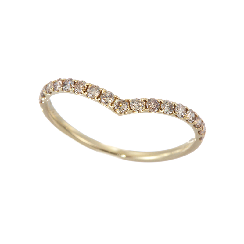 K18YG ブラウンダイヤモンド フォルス リング BRD 約0.30ct 