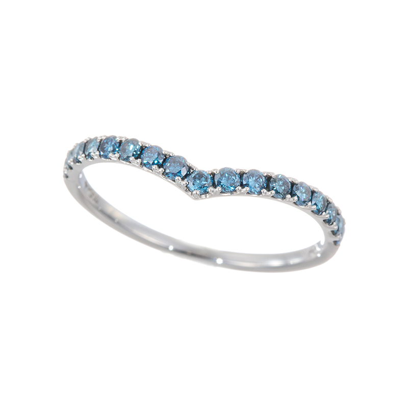 PT950 ブルーダイヤモンド(トリート) フォルス リング BD 約0.30ct 
