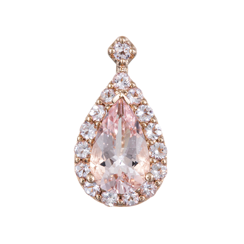 K18PG モルガナイト ペンダントトップ MOR 約0.70ct MOR 約0.18ct 