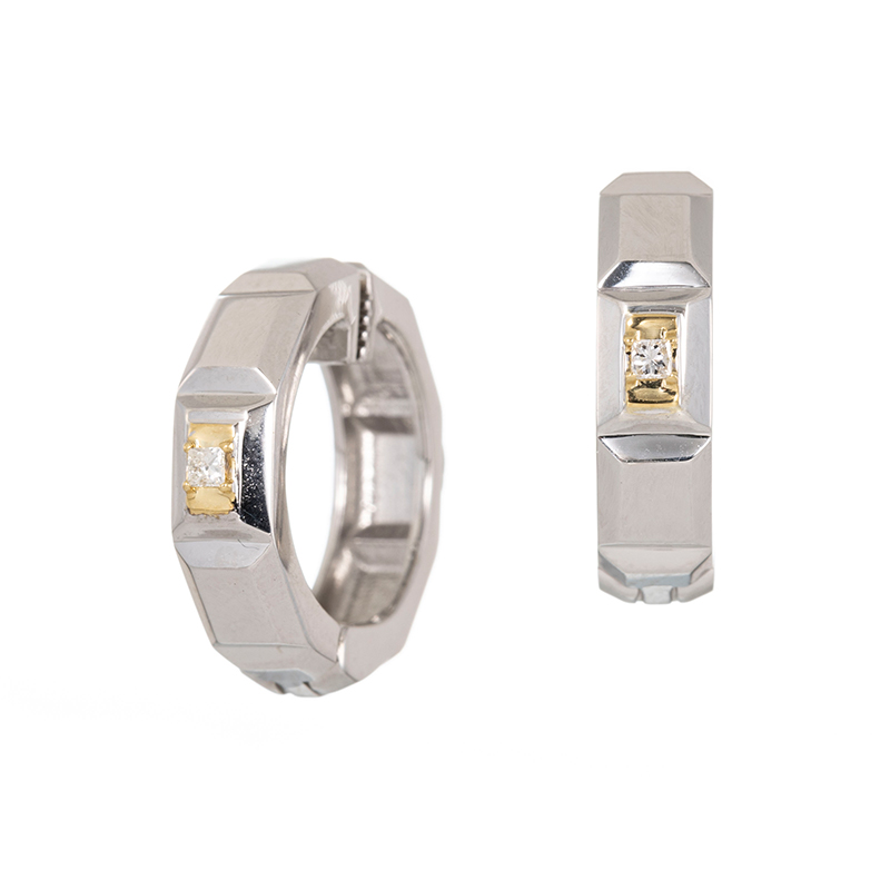 fullpier SV/K18YG ダイヤモンド ショコラ ピアリング D 約0.04ct 