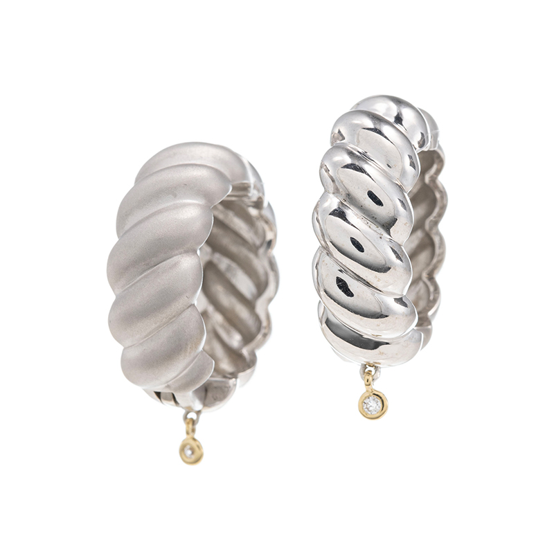 fullpier SV/K18YG ダイヤモンド  ドーナツ ピアリング D 約0.02ct 