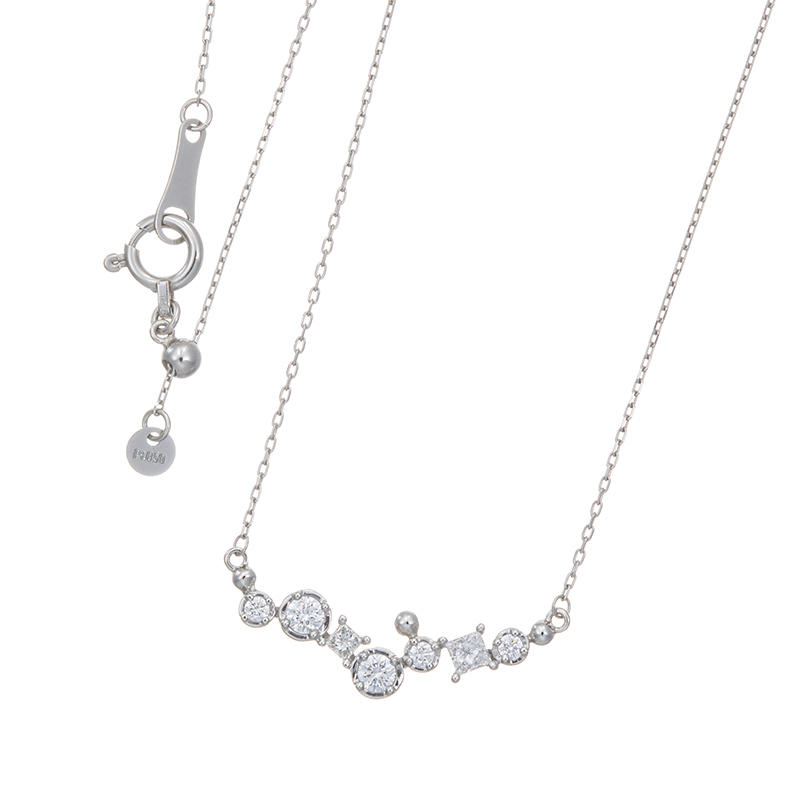 PT950/PT850ダイヤモンド(リリーダイヤカット)バブルネックレスD 約0.20ct(LI) 
