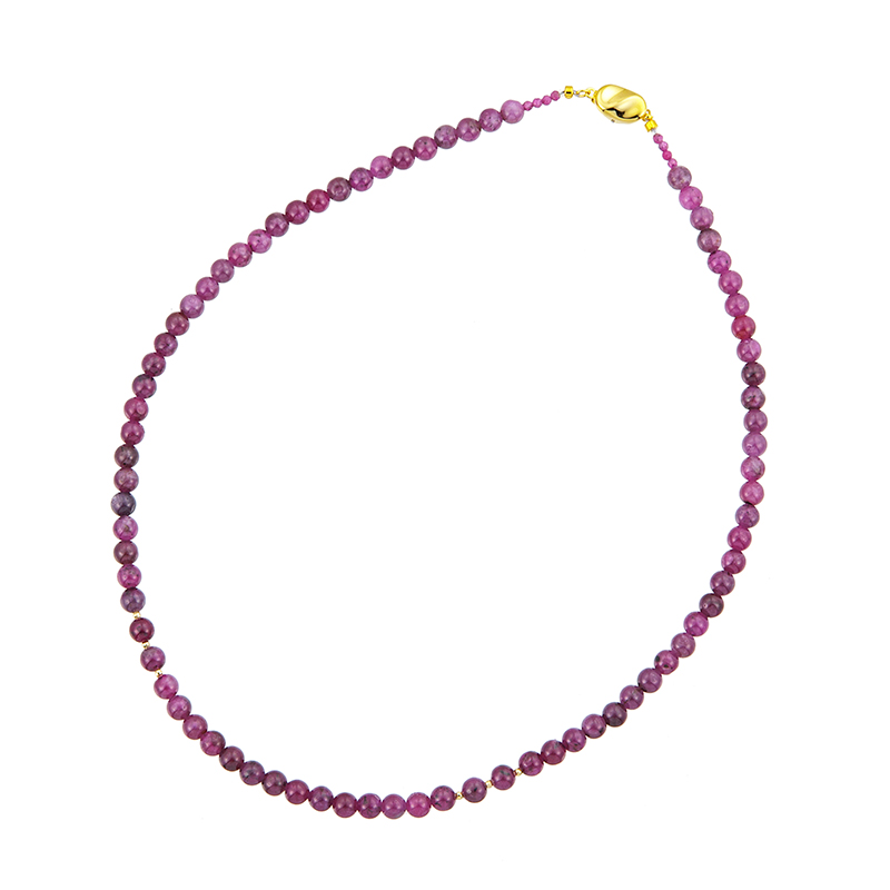 SV/K18YGパープルサファイアルビーネックレスPPS約108.00ctRB約0.60ct