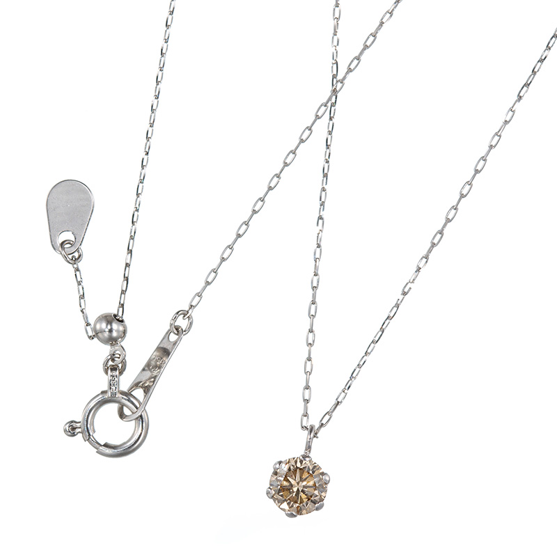 PT900/PT850 ブラウンダイヤモンド ネックレス BRD 約0.30ct