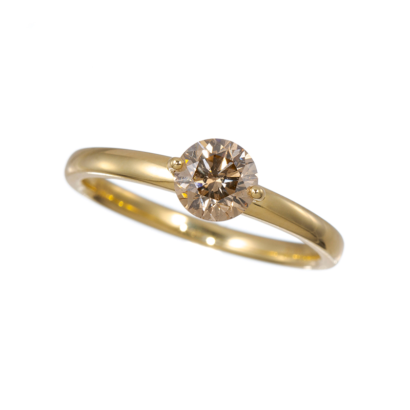 K18YG ブラウンダイヤモンド リング BRD 約0.70ct 