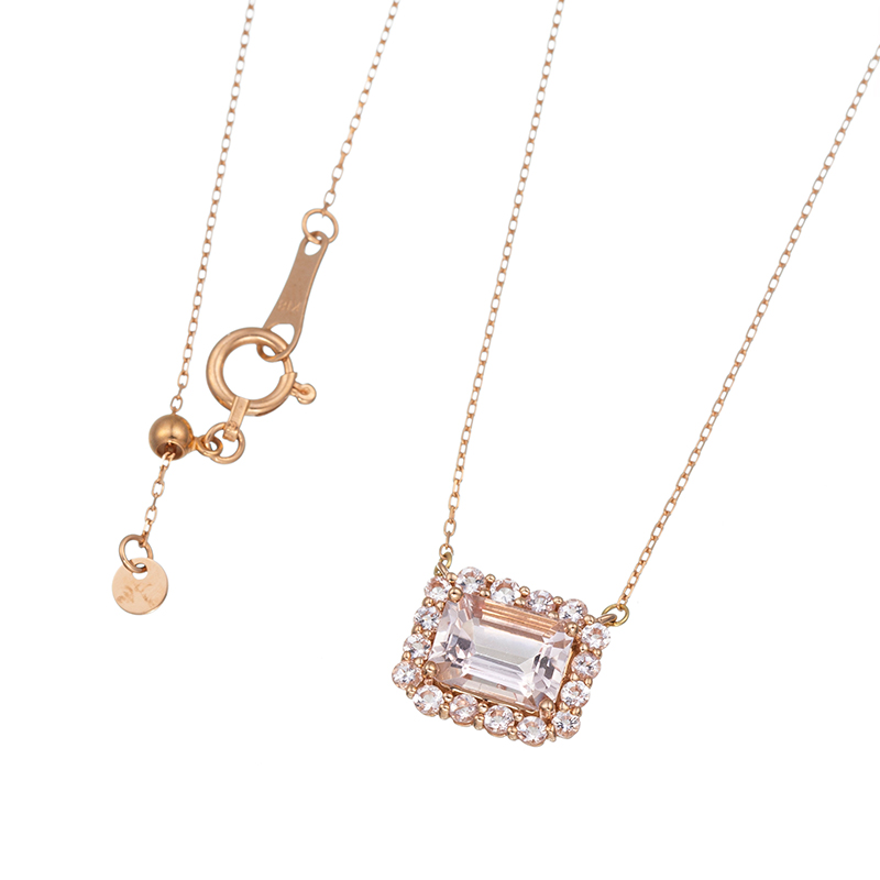 K18PG モルガナイト チャーム ピンクオパール・モルガナイトチャーム