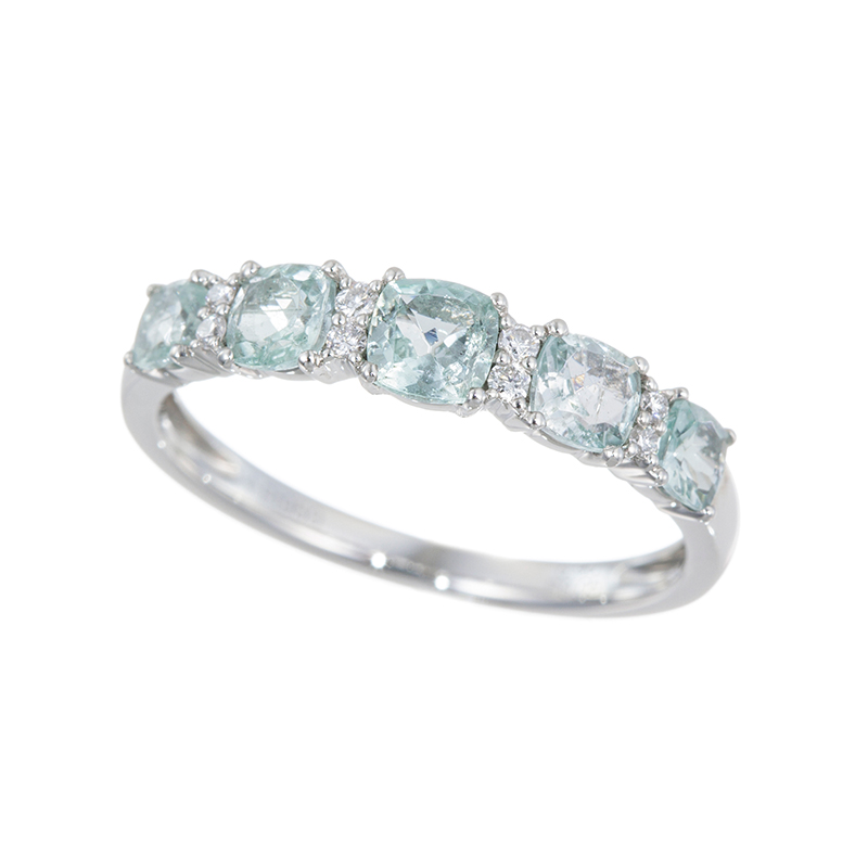 PT950 コーネルピン(ミントカラー) ダイヤ リング KO 約0.90ct D 約0.05ct 