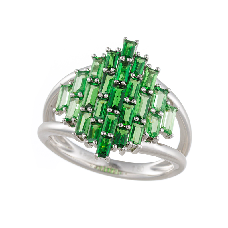 PT950 ツァボライト Peace Green リング TS 約1.80ct