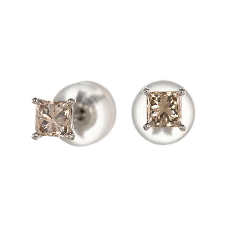 PT950 ブラウンダイヤモンド ピアス BRD 約0.40ct