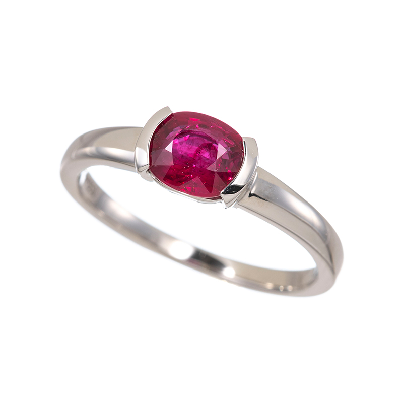PT950 モザンビーク産ルビー リング RB 約1.00ct 