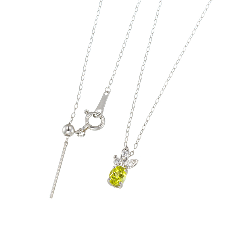 PT950 カナリートルマリン ダイヤ ネックレス T 約0.30ct D 約0.05ct 