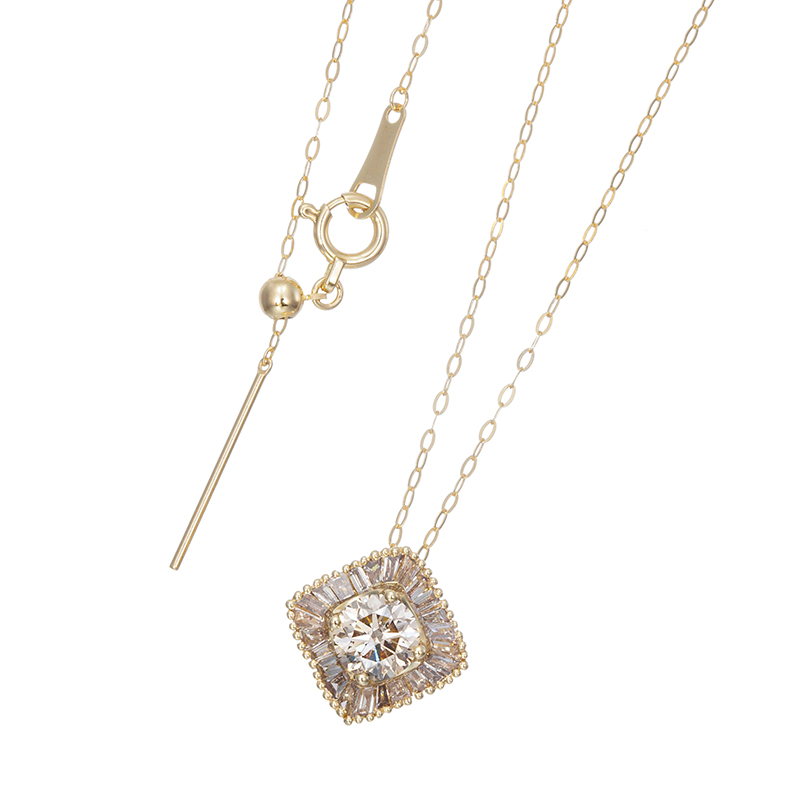 K18YG ブラウンダイヤモンド バレリーナスタイル ネックレス BRD 約1.00ct 