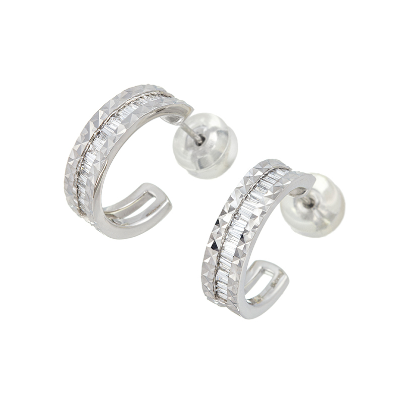 PT950 ダイヤモンド キラキラ彫り ピアス D 約0.50ct 