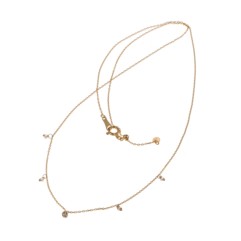 K18YG ブラウンダイヤモンド エアリータッセル ネックレス BRD 約0.35ct 