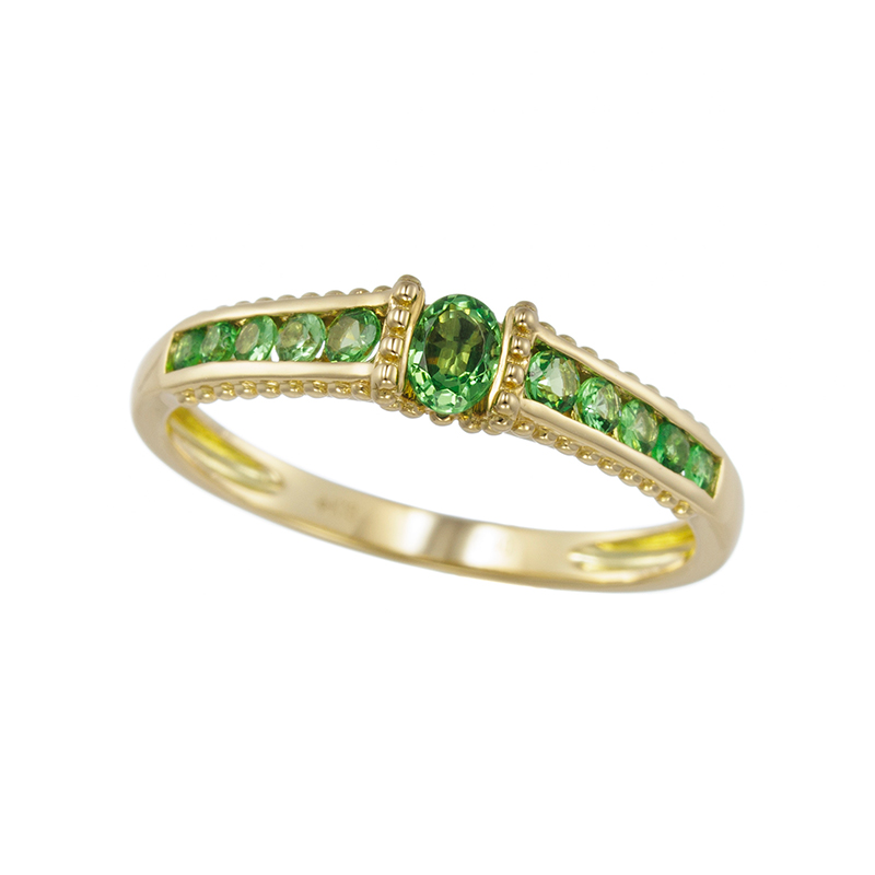 GSTV K18YG ツァボライト リング TS 約0.40ct 