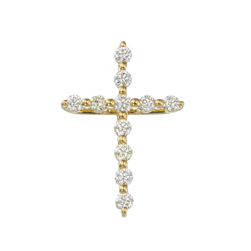 K18YG ダイヤモンド Brilliant Crossペンダントトップ D 約0.40ct 