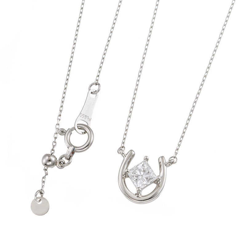 純プラチナ/PT850 Ｄカラーダイヤモンド 馬蹄ネックレス D 約0.30ct(D SI1)