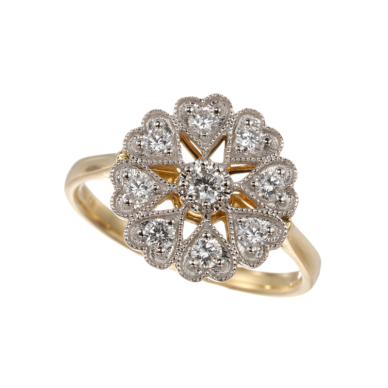 GSTV K18YG 天然ダイヤモンド リング カットが異なる 【公式通販】