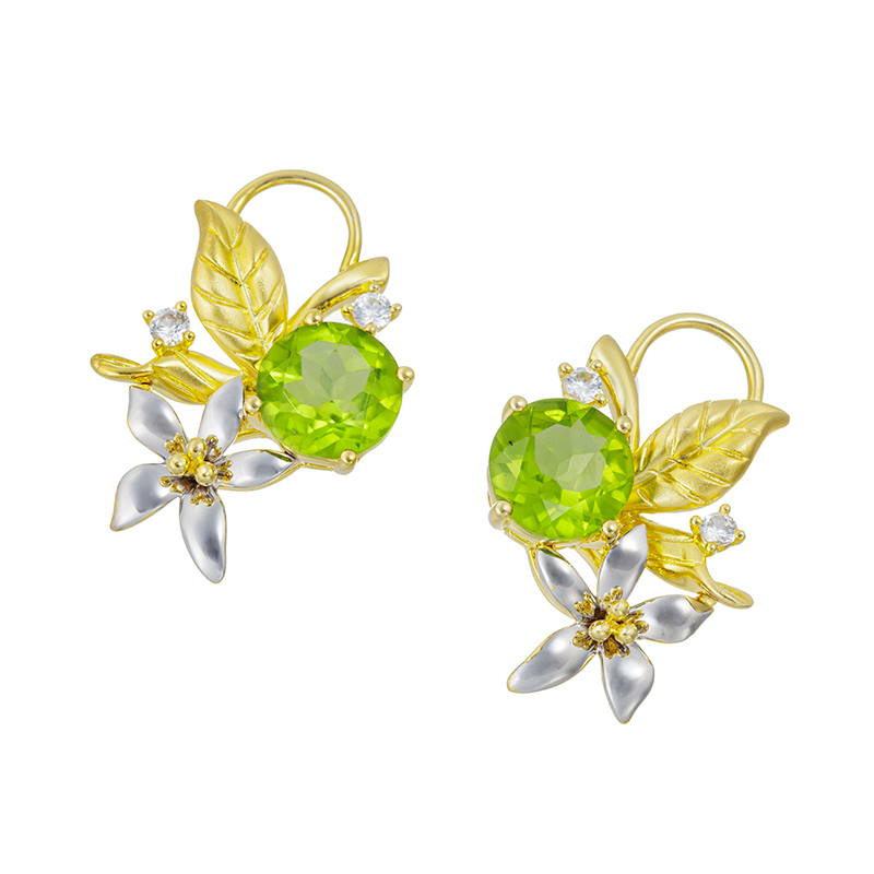 GSTV ペンダントトップ ペリドット 3.00ct ブラウンダイヤ K18YG BLJ/GENJ