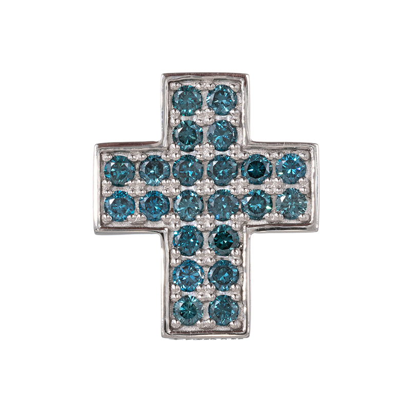 PT950 ブルーダイヤモンド(トリート) ペンダントトップ BD 約0.35ct 