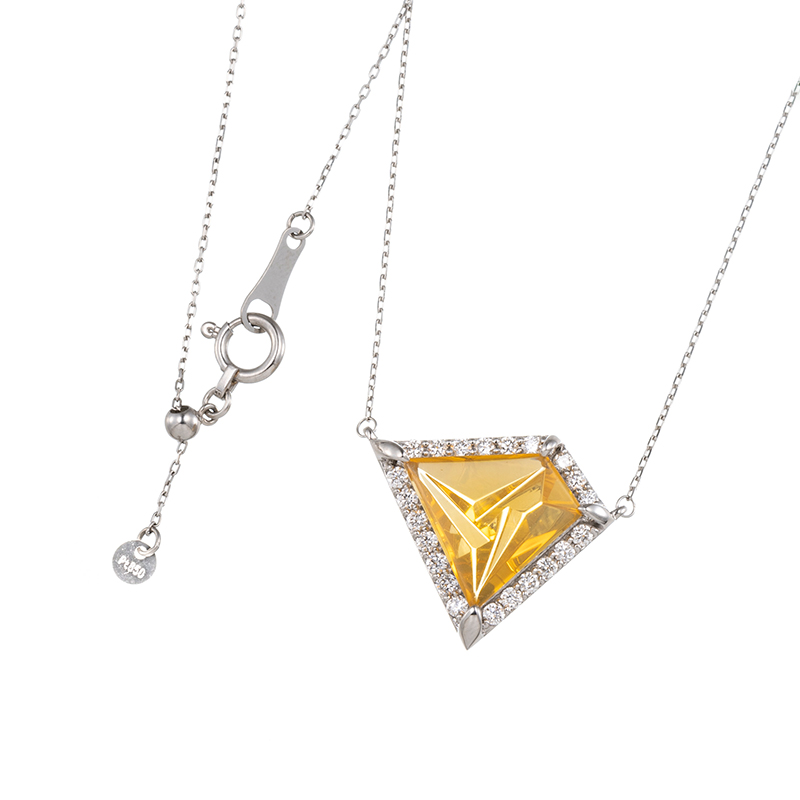 PT950/PT850 ムンシュタイナーリトモカット ファイアオパール ダイヤ ネックレス