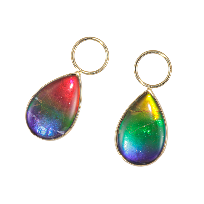 K18YG アンモライト(トリプレット) チャーム 