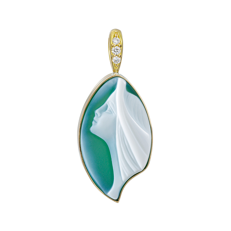 gstv k18yg メノウカメオ ペンダントトップ K18G メノウカメオ